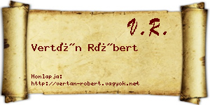 Vertán Róbert névjegykártya