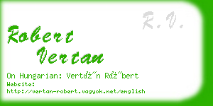 robert vertan business card